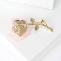 Translucent Flower Stem Brooch in Soft Pink or White view 3
