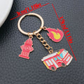 Fire Hydrant Flame Truck and Uniform Charm Keychains view 6