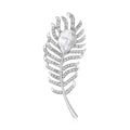 Crystal Feather Brooch in Gold and Silver Tone Finishes view 2