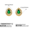 Green Teardrop Studs