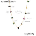 Candy Color Irregular Natural Stone Gold Station Necklace view 10