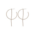 Silver Hoop Threader Chain Earrings Decorative Jewelry Design view 5