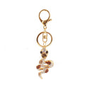 Rhinestone Snake Keychain With Split Ring And Lobster Clasp, 5 Colors view 5