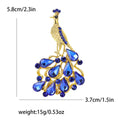 Teardrop Crystal Peacock Brooch in Four Bright Colors view 6