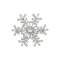 Silver Tone Crystal Snowflake Metal Brooch Pin for Jackets view 1