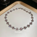 Crystal Flower Link Choker Necklace Bracelet 10 Styles view 4