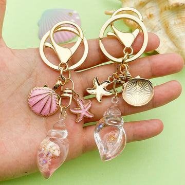 Starfish, Conch and Shell Charm Keychains Featuring Ocean Across 58 Pictured Variations