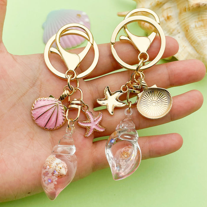 Starfish, Conch and Shell Charm Keychains Featuring Ocean Across 58 Pictured Variations