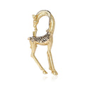 Giraffe Alloy Brooch Gold Gray Blue Long Neck Animal Pin view 1