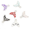 Enamel Whale Tail Charms in Six Colors and Two Metal Tones view 2