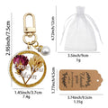Love You Mom Acrylic Flower Keychain Gold Clasp Pearl view 2