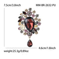 Large Teardrop Crystal Cluster Brooch With Matching Drop view 5
