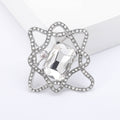 Orbital Crystal Frame Brooch in Green Clear Champagne or Gray view 4