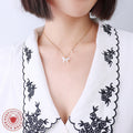 Gold Chain Shell Butterfly Pendant Pearl Accent Necklace view 3