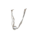 Silver Multi-Strand Snake Chain Matte Pearl Necklace Single view 5