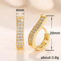 Gold Or Silver Tone Rectangular Crystal Hoop Earrings view 4
