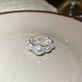 Pearl Cluster Open Rings Silver Champagne Multi Styles view 7
