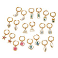 Gold Hoop Earrings Pressed Flower Resin Charms 10 Styles view 5