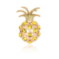 Flower Crystal Metal Brooch Pin 4 x 2.5 cm for Jackets and Lapels view 1