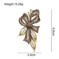 Gold Tone Silver Tone Ribbon Bow Crystal Two Designs Metal Brooch Pin view 2