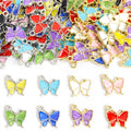 Enamel-Look Gold Silver Butterfly Alloy Charms in 18 Styles view 4