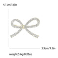 Rhinestone Bow Brooch Silver Or Gold Pavé Crystal Pin view 7