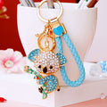 Jeweled Koala Keychain Holding a Green Eucalyptus Branch view 3