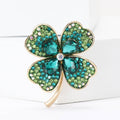 Four Leaf Clover Brooch in Four Crystal Color Variations view 2