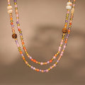 Multicolor Faceted Zircon Bead Shell Stone Necklace view 3