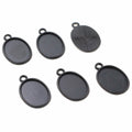 Plain Oval Bezel Pendant Trays in Four Metal Tone Finishes view 6