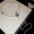 Layered Pearl and Chain Statement Necklaces in Two Styles view 7