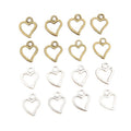 Small Open Heart Charms in Two Antique Metal Finishes view 5