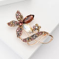 Rhinestone Flower Brooch Marquise Stone Silver Rose Gold view 3