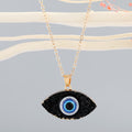 Gold Tone Crystal Cluster Evil Eye Pendant Necklaces in Six Colors view 8