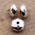 Faceted Disc Bead In Antique Silver For Jewelry Making view 2