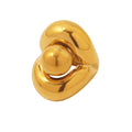 Chunky Sculptural Ball Loop Statement Ring Stainless Steel view 5