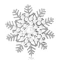 Snowflake Brooch with Pearl-look Center In 2 Color Variants view 2