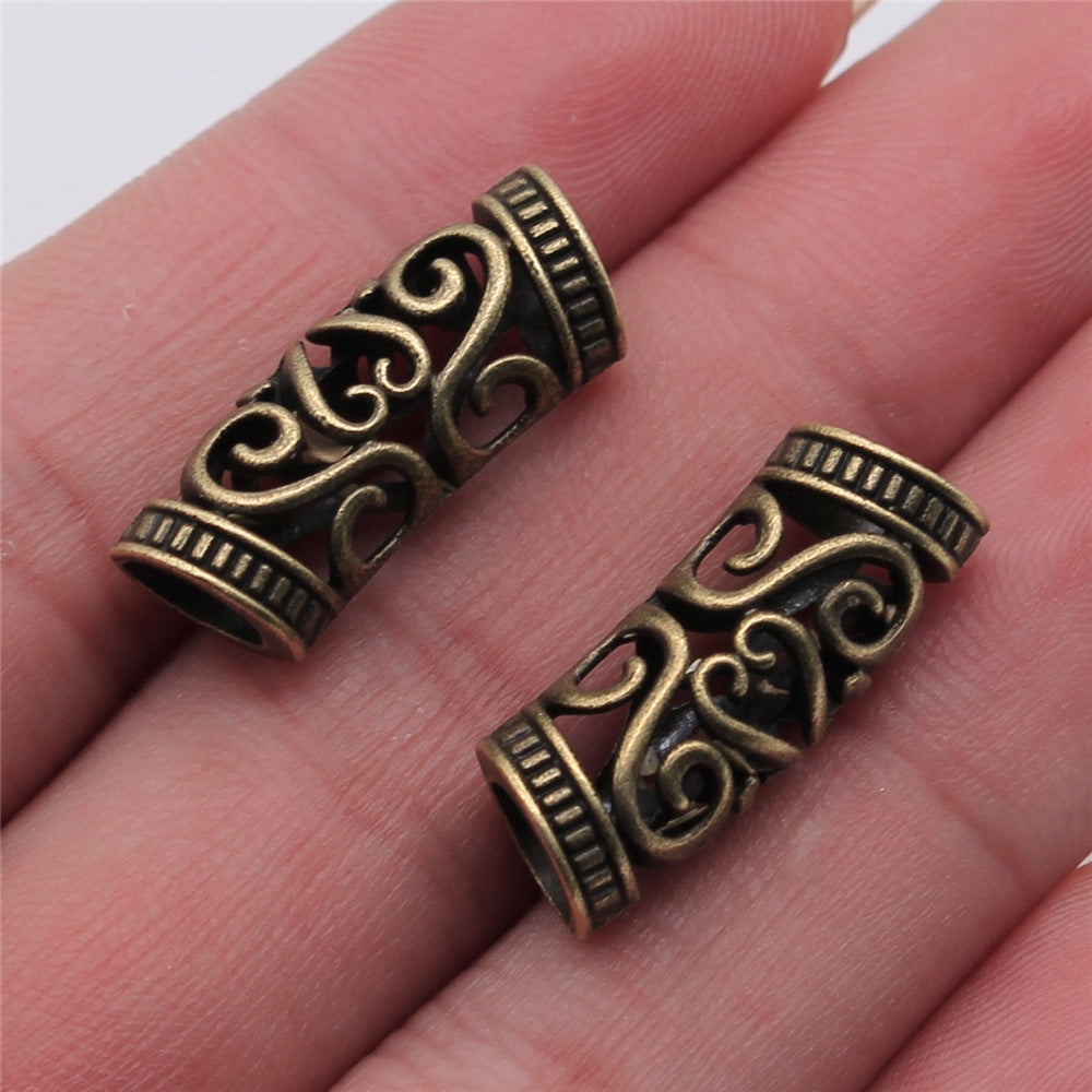10x10x25mm 2.2g Multicolor Zinc Alloy Hollow Barrel Loose Metal Beads for Hip Hop Bracelet DIY Jewelry