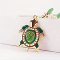 Gold-Tone Rhinestone Turtle Keychain In Six Color Options view 9