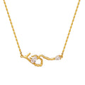 Gold Steel Root Branch Zircon Pendant Ball Chain Necklace view 5