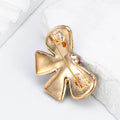 Green Pink Ribbon Bow Crystal Metal Brooch Pin for Jackets and Lapels view 3