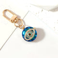 Gold and Silver Tone Blue Crystal Evil Eye Clip Keychains view 8