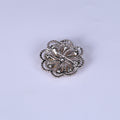 Layered Flower Brooch with Green or Yellow Crystal Petals view 4
