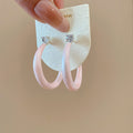 Pastel Wide C Shape Hoop Stud Earrings In Two Sizes view 6