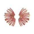 Radiating Crystal Fan Stud Earrings in Silver or Gold Tone view 5