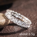 Shape-Cut Clear Stone Eternity Bands In Four Designs And Silver Tone view 4