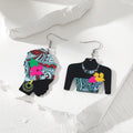 Black Acrylic African Figure Drop Earrings Three Styles view 5