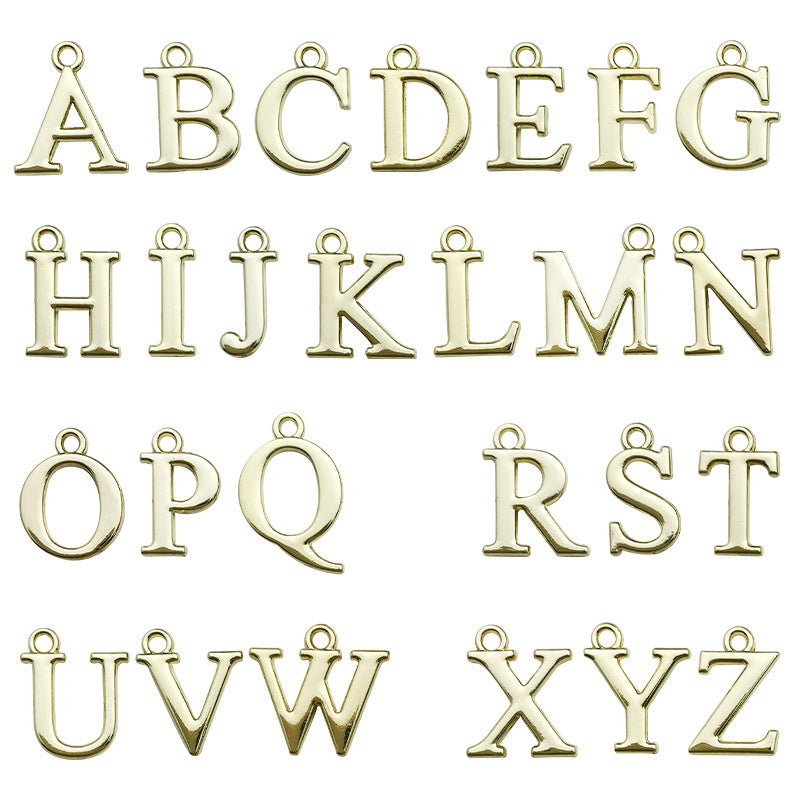 Plated Zinc Alloy Letter Charm Pendant for DIY Earrings Necklace Handmade Jewelry