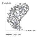 Large Crystal Wheat Spray Brooch with Faceted Stones view 10
