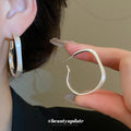 Irregular Open Square Hoop Earrings In Gold And Silver Tone view 3